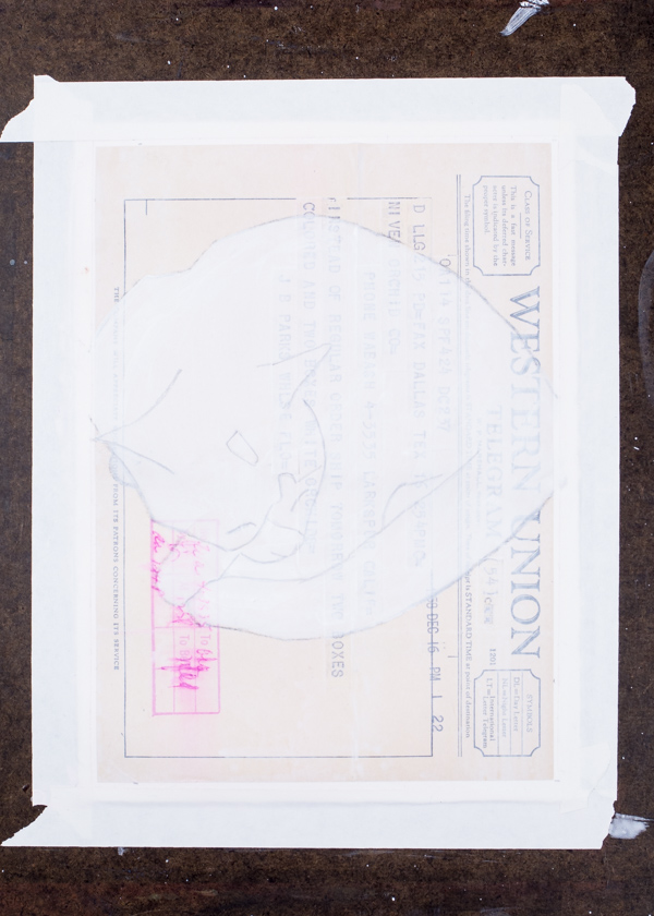 Ephemera Painting - re-trace the inner lines